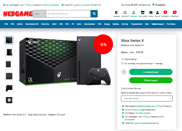 Xbox Series X aanbieding Nedgame.nl