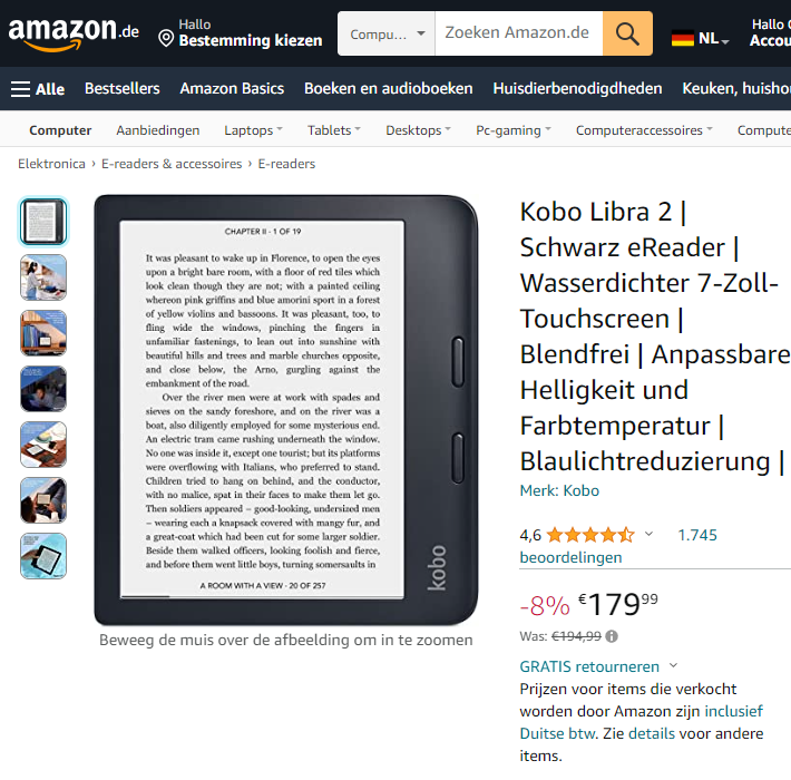 Kobo Libra 2 Amazon.de