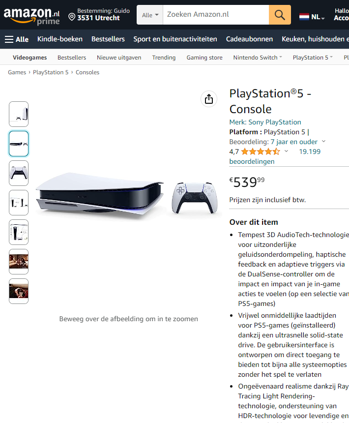 Amazon.nl PlayStation 5 aanbieding